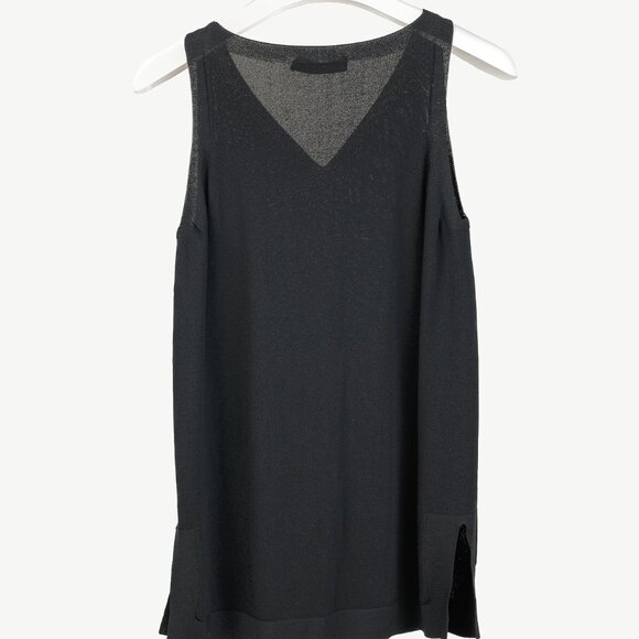 D. Exterior Black Viscose-Knitted Tank Top - Picture 3 of 9